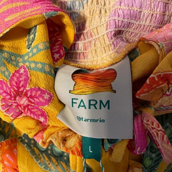 Farm Rio MACAW BLOOM YELLOW MIDI
DRESS Large - Picture 5 of 7